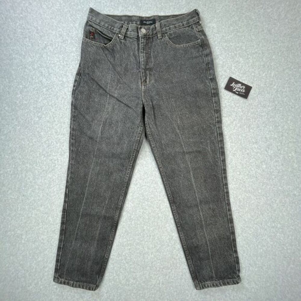 Vintage Guess USA Jeans Womens 32 (30‎ x 27) 90s Triangle Logo Gray Tapered Leg